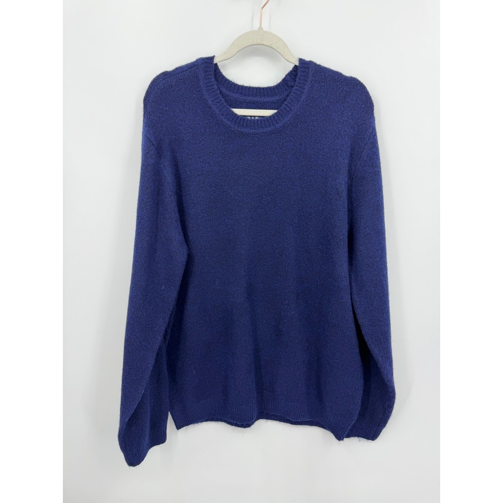 GAP Crewneck Sweater Mens XL Blue Soft Knit Long Sleeve Pullover QMT5615S